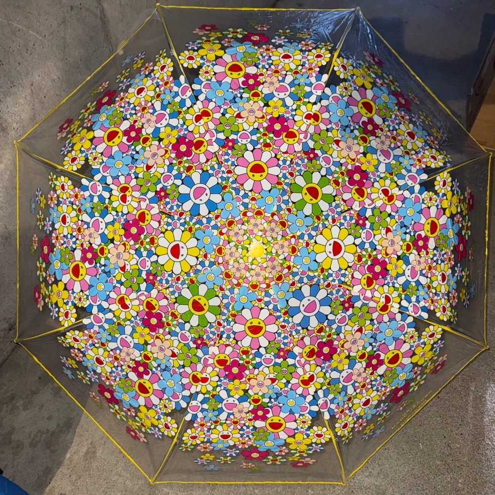 Takashi Murakami x Marc Jacobs Daisy Umbrella Clear Smiling Flower Rare NWT